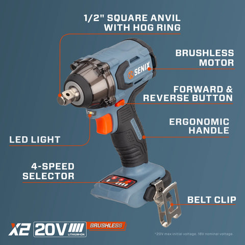 llave de impacto compacta de 18V - sin batería - PDWX2-M2-0