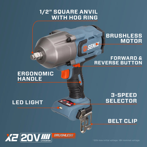 llave de impacto compacta de 1/2 Brushless de 18V sin batería - PDWX2-M3-0