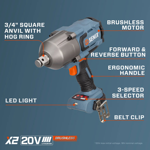 20V brushless 3/4 llave de impacto compacta sin batería - PDWX2-M5-0